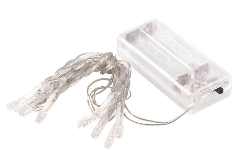 Lichtketting transparant, met 10 lampjes/batterij online kopen